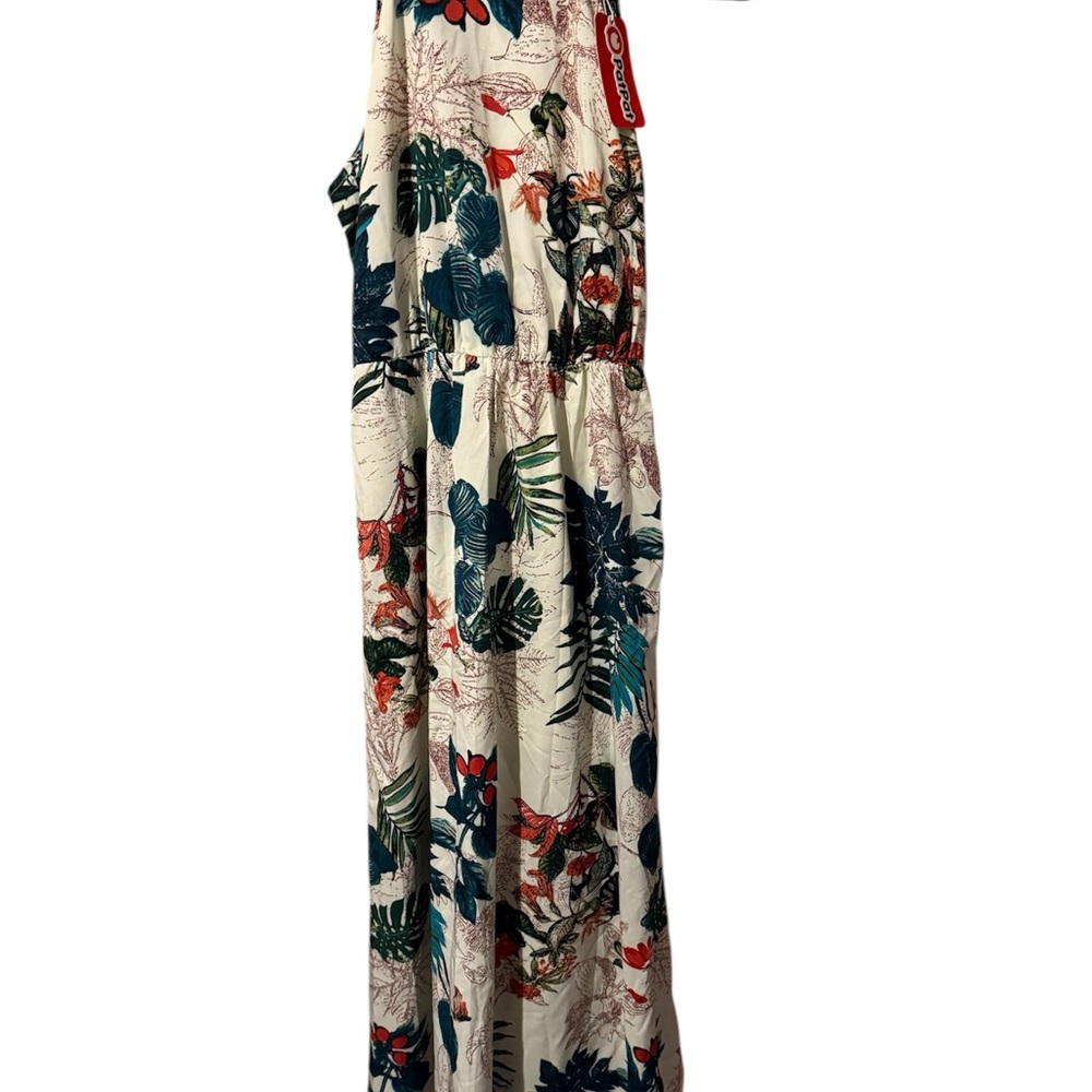 PatPat Cream and Pink Halter Sundress Resort Wear Maxi